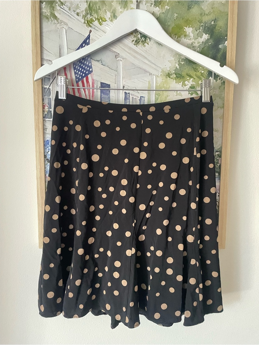 GAP Y2K Vintage Stretch Polka Dot A-Line Knee Length Mini Skirt Small